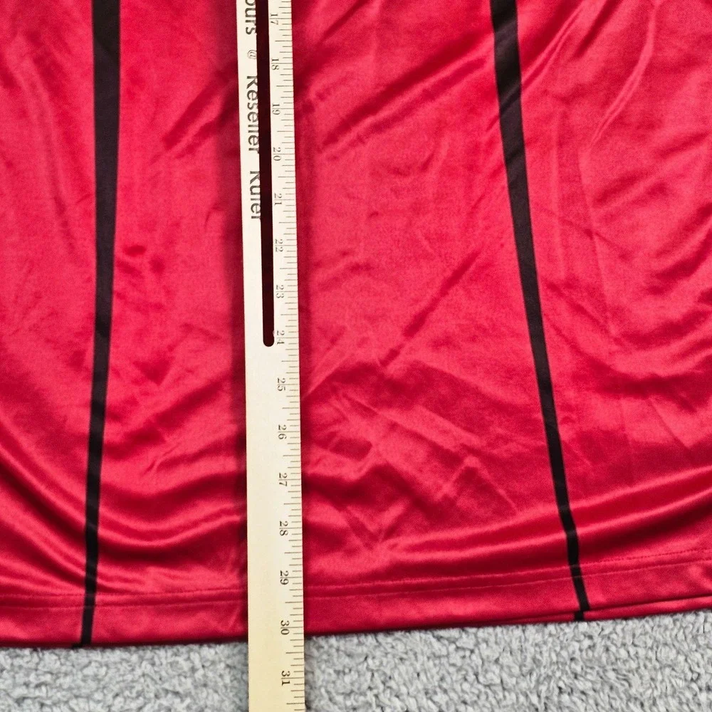 Nike Dri Fit Mens 2XL Polo Shirt Red 1/4 Zip Tennis Short Sleeve Performance